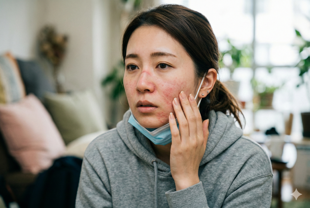 不織布マスクでの肌荒れ