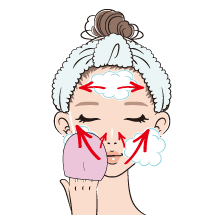 敏感肌用洗顔パフ　ベビーパフの使用方法2